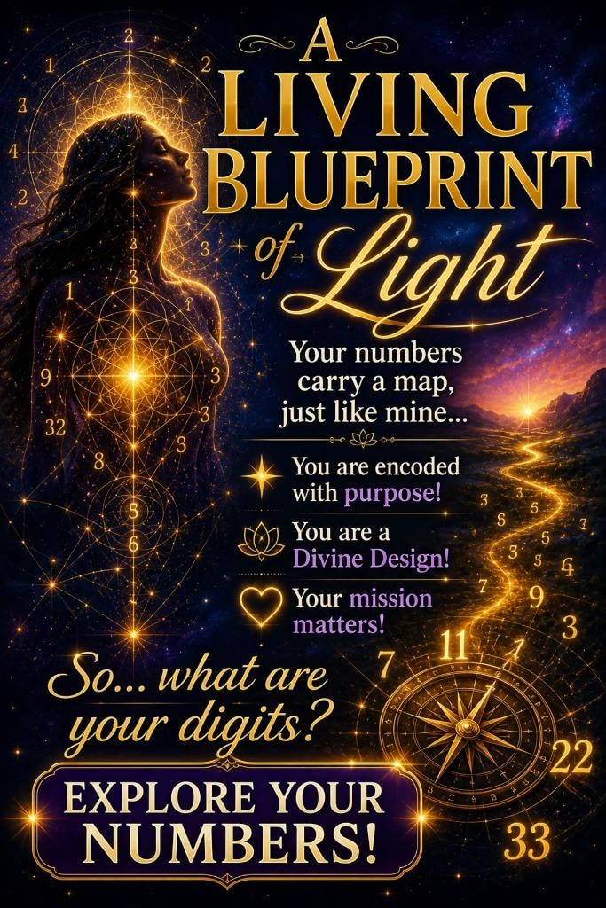 A Living Blueprint of Light — Your numbers carry a map, just like mine